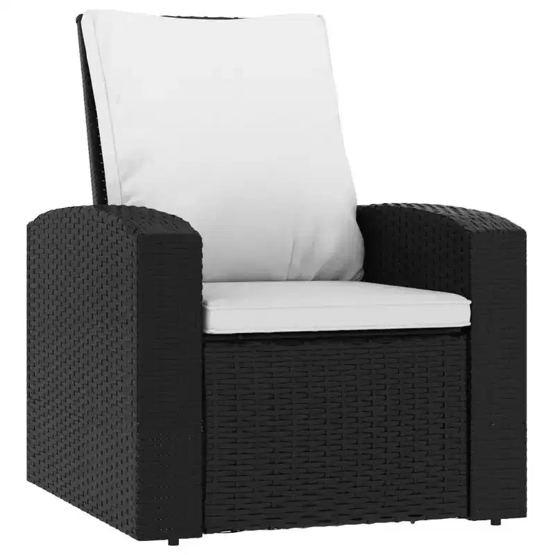 vidaXL Chaise longue de jardin en rotin PE, fauteuil simple