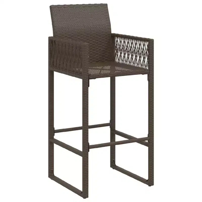 vidaXL Tabouret de bar de jardin, résine tressée, acier laqué, 100 % polyester