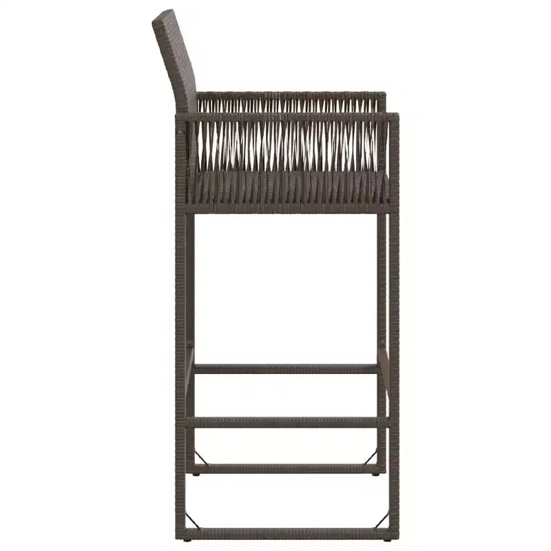 vidaXL Tabouret de bar de jardin, résine tressée, acier laqué, 100 % polyester