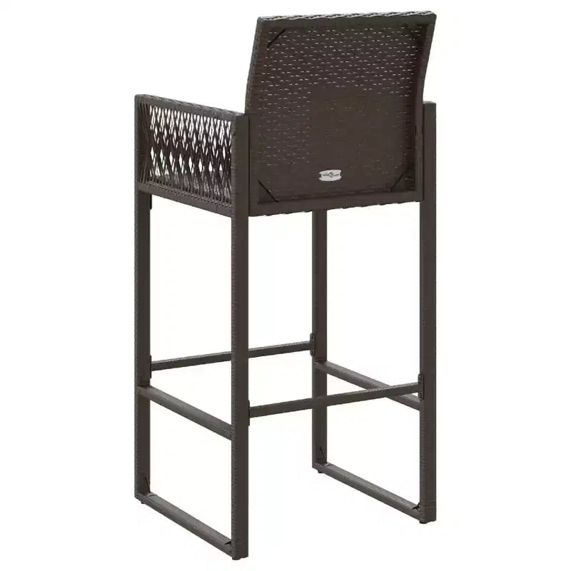 vidaXL Tabouret de bar de jardin, résine tressée, acier laqué, 100 % polyester