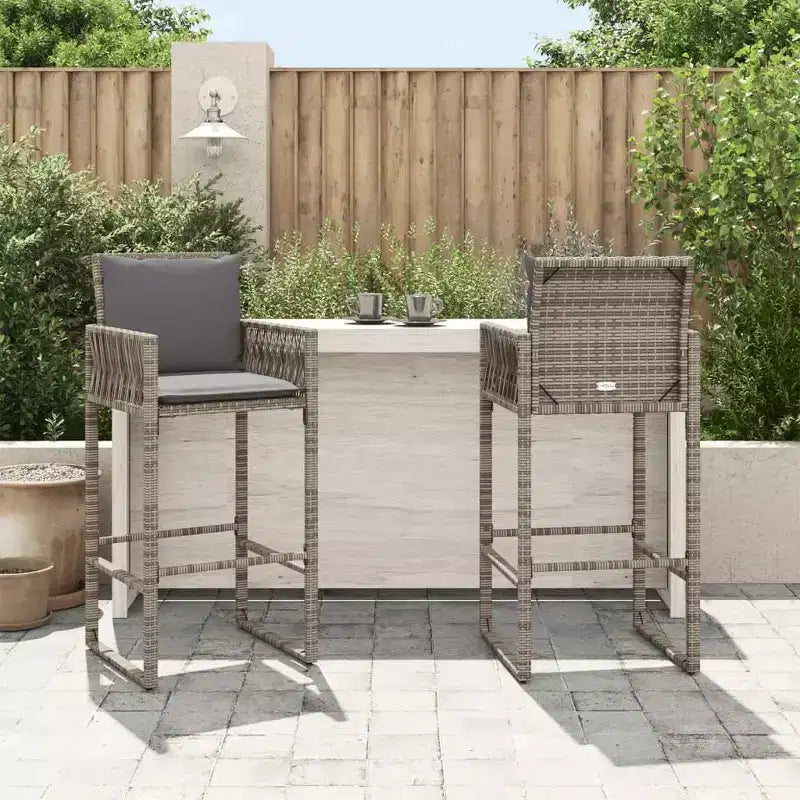 vidaXL Tabouret de bar de jardin, résine tressée, acier laqué, 100 % polyester