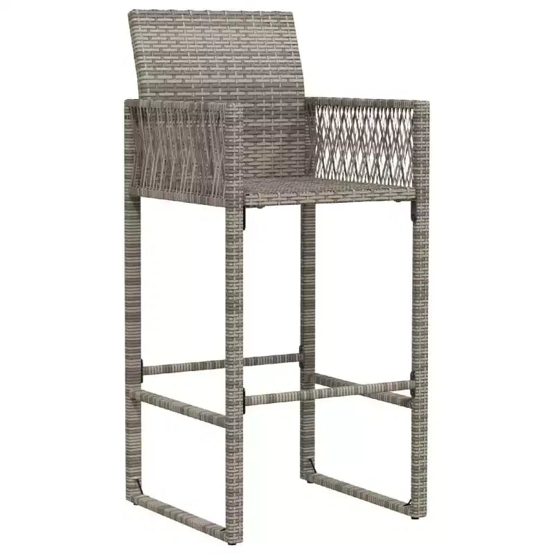 vidaXL Tabouret de bar de jardin, résine tressée, acier laqué, 100 % polyester