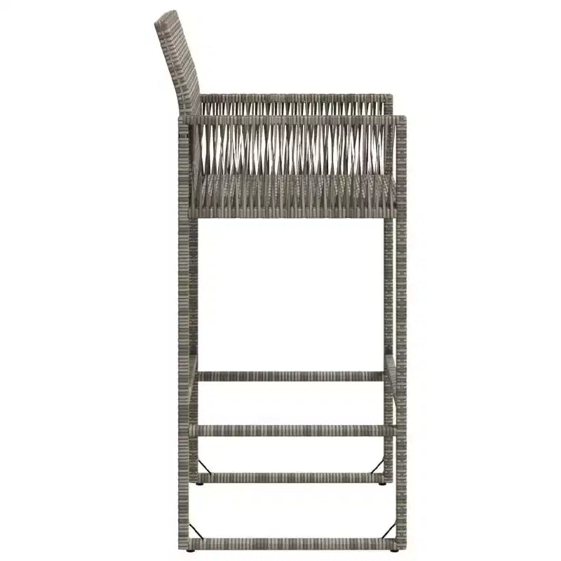 vidaXL Tabouret de bar de jardin, résine tressée, acier laqué, 100 % polyester