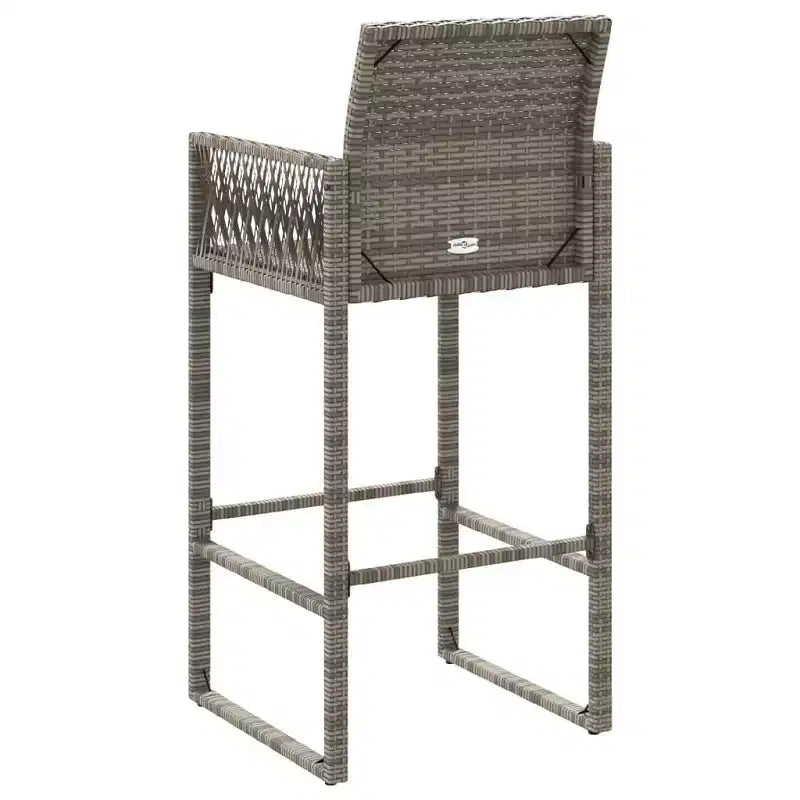 vidaXL Tabouret de bar de jardin, résine tressée, acier laqué, 100 % polyester