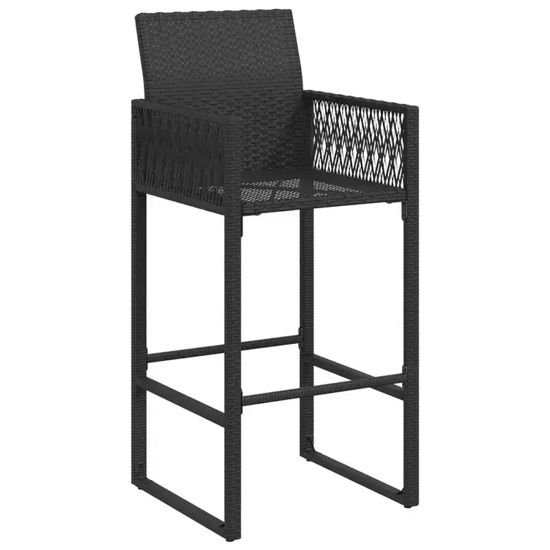 vidaXL Tabouret de bar de jardin, résine tressée, acier laqué, 100 % polyester