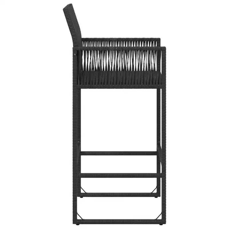 vidaXL Tabouret de bar de jardin, résine tressée, acier laqué, 100 % polyester