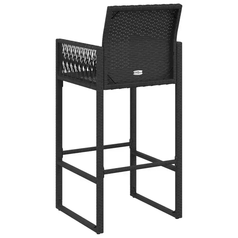 vidaXL Tabouret de bar de jardin, résine tressée, acier laqué, 100 % polyester