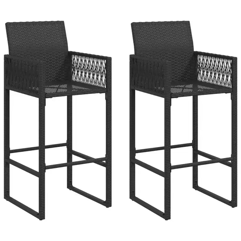 vidaXL Tabouret de bar de jardin, résine tressée, acier laqué, 100 % polyester