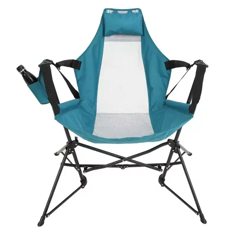 Chaise de camping suspendue et fauteuil à bascule Whisen avec porte-gobelet oreiller, transat avec sac de transport