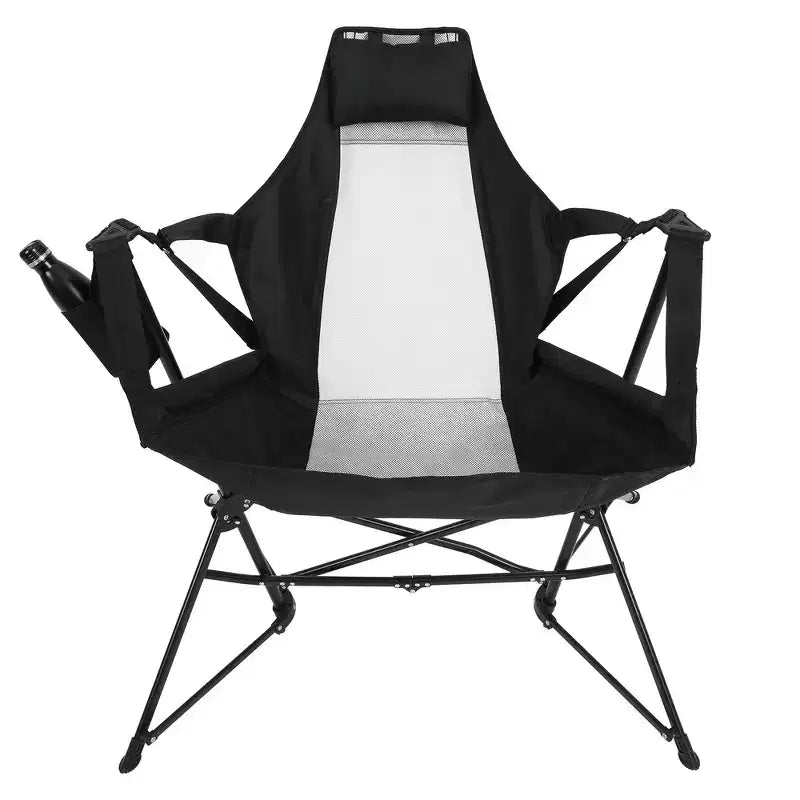 Chaise de camping suspendue et fauteuil à bascule Whisen avec porte-gobelet oreiller, transat avec sac de transport