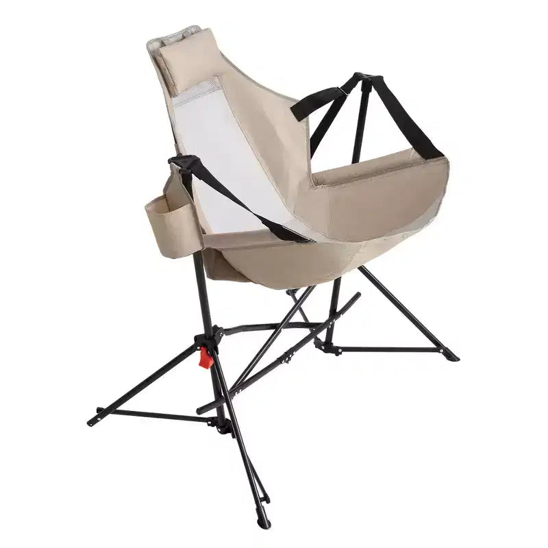 Chaise de camping suspendue et fauteuil à bascule Whisen avec porte-gobelet oreiller, transat avec sac de transport