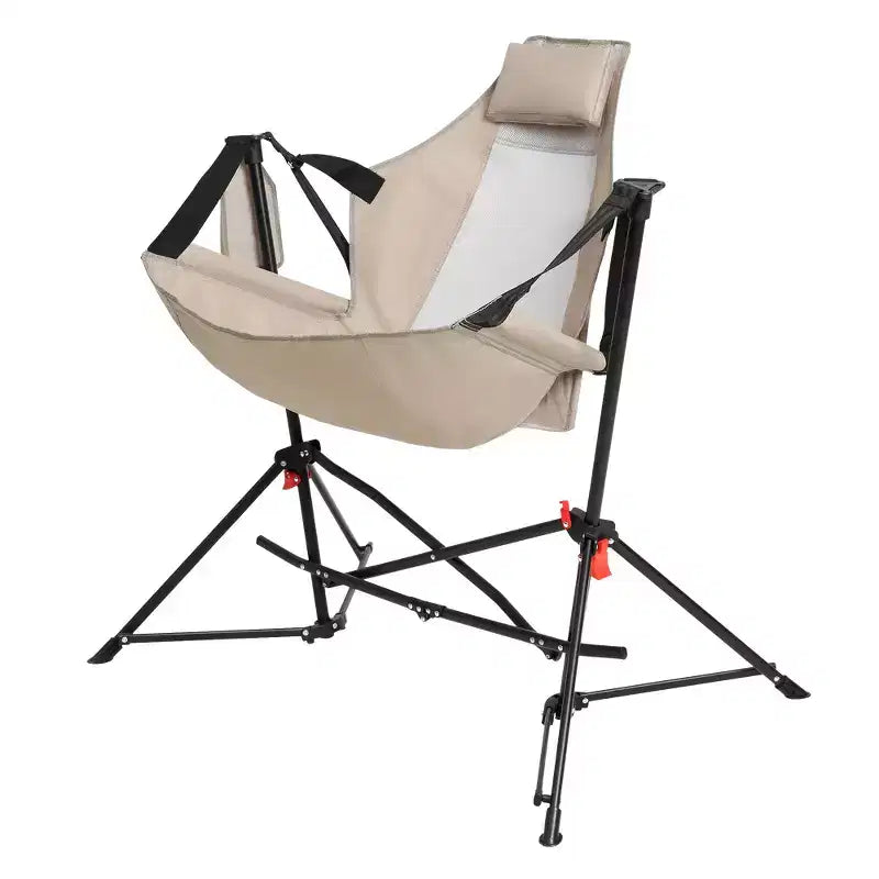 Chaise de camping suspendue et fauteuil à bascule Whisen avec porte-gobelet oreiller, transat avec sac de transport
