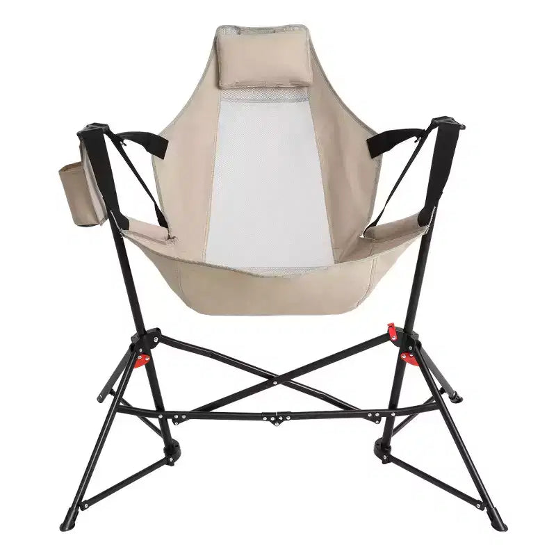 Chaise de camping suspendue et fauteuil à bascule Whisen avec porte-gobelet oreiller, transat avec sac de transport