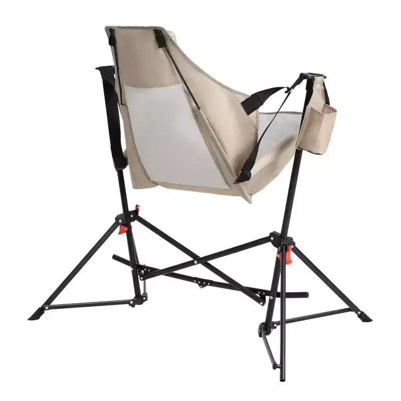 Chaise de camping suspendue et fauteuil à bascule Whisen avec porte-gobelet oreiller, transat avec sac de transport