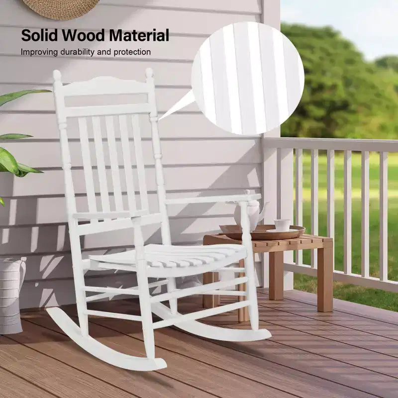 Karl Home | Chaises à bascule de patio en bois massif tourné (lot de 2)