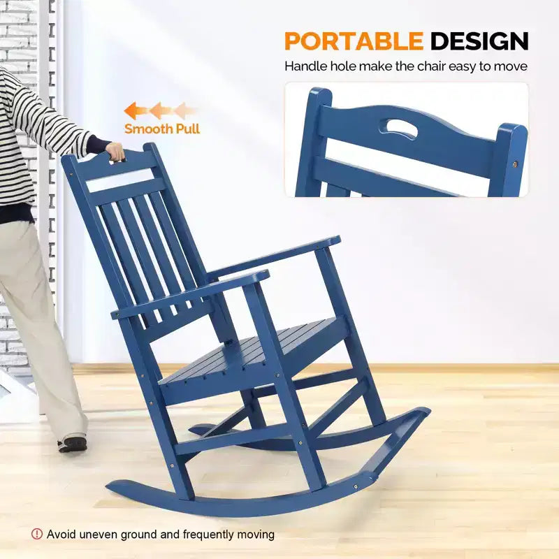 Karl Home | Chaises à bascule de patio en bois massif avec repose-pieds (ensemble de 2)