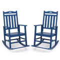 Karl Home | Solid Wood Patio Rocking Chairs with Footrest (Set of 2)