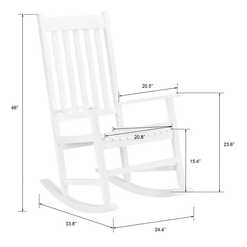 Karl Home | Fauteuils à bascule de terrasse en bois massif (Lot de 2)