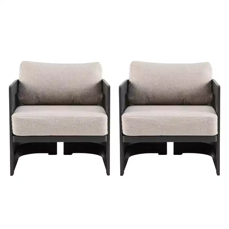 Chaises club rembourrées Christopher Knight Home Kamal modernes en aluminium et oléfine avec coussin pour patio