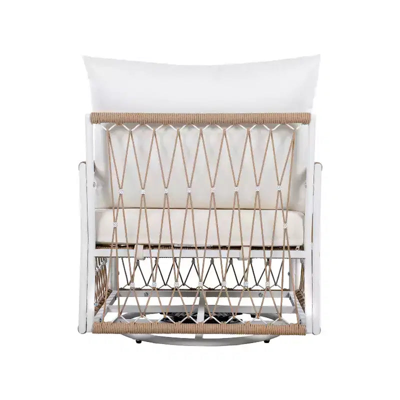 Lot de 2 chaises longues d'extérieur pivotantes à 360° pour patio, fauteuil bohème avec coussin imperméable et cadre résistant aux intempéries -ModernLuxe