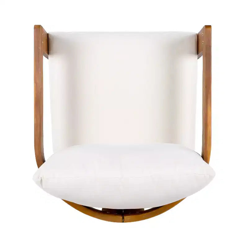 Fauteuil de jardin haut de gamme en bois d'acacia avec design incurvé, coussins résistants à l'eau, pour terrasse