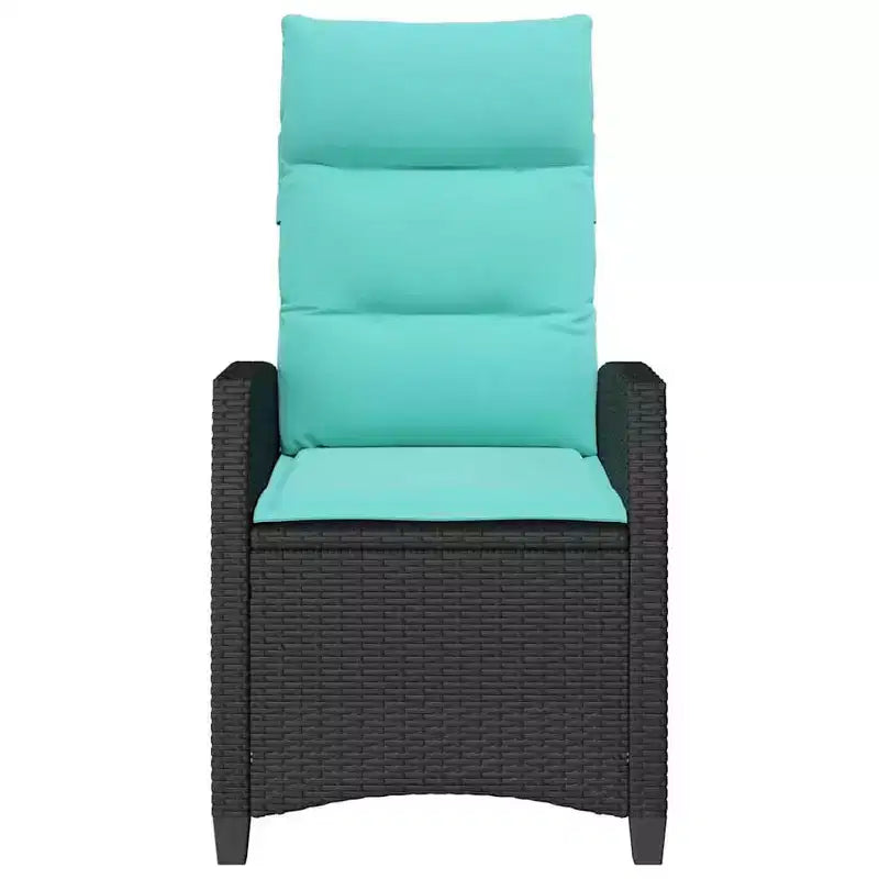 Chaise de jardin inclinable vidaXL en résine tressée avec table d'appoint