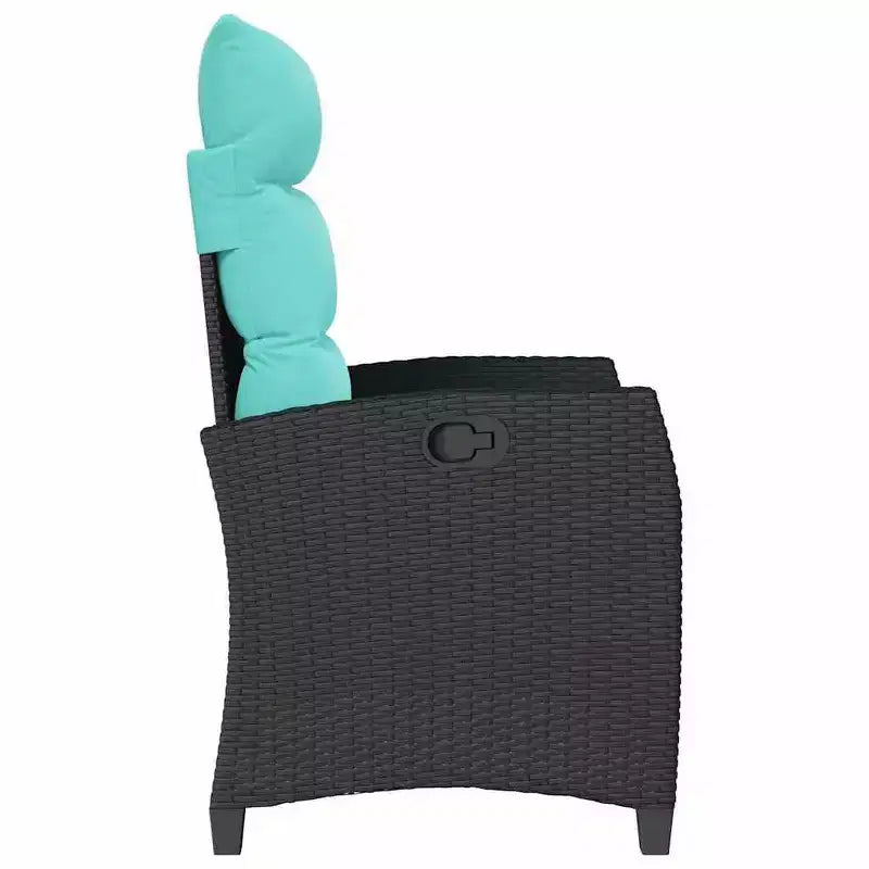 Chaise de jardin inclinable vidaXL en résine tressée avec table d'appoint