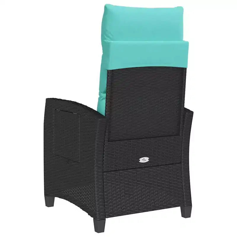 Chaise de jardin inclinable vidaXL en résine tressée avec table d'appoint