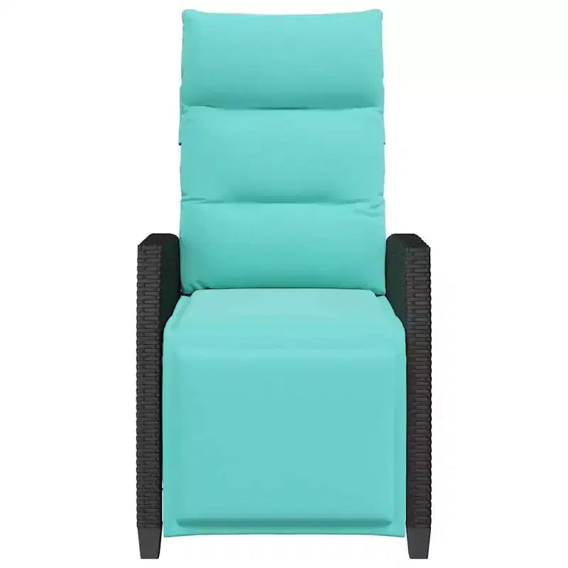 Chaise de jardin inclinable vidaXL en résine tressée avec table d'appoint