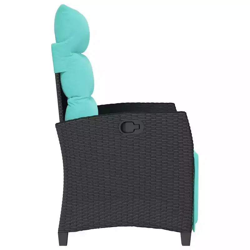 Chaise de jardin inclinable vidaXL en résine tressée avec table d'appoint