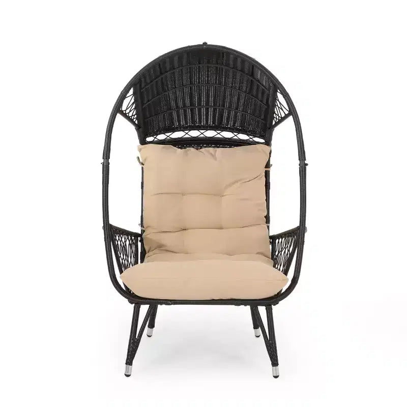 Christopher Knight Home Didier, table de patio de style campagnard en fer et similicoton, avec motif de panier