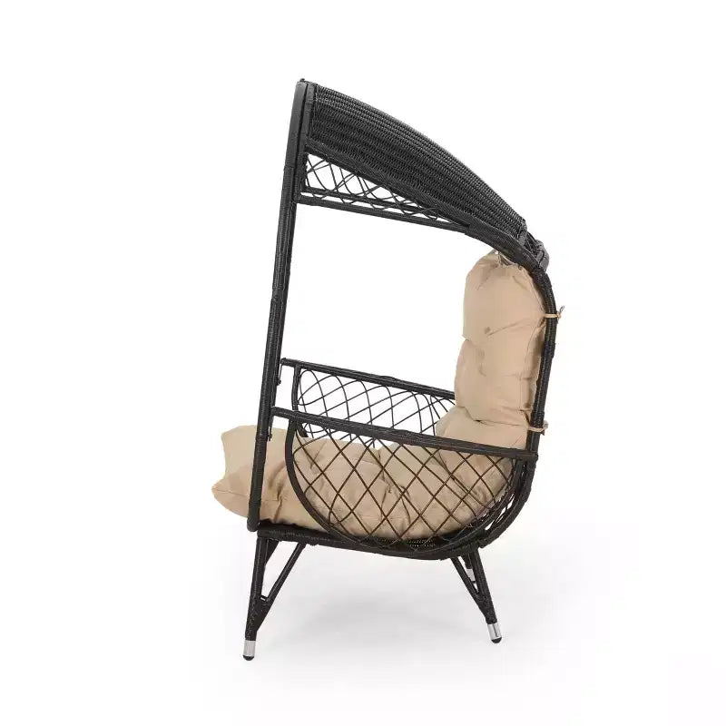 Christopher Knight Home Didier, table de patio de style campagnard en fer et similicoton, avec motif de panier