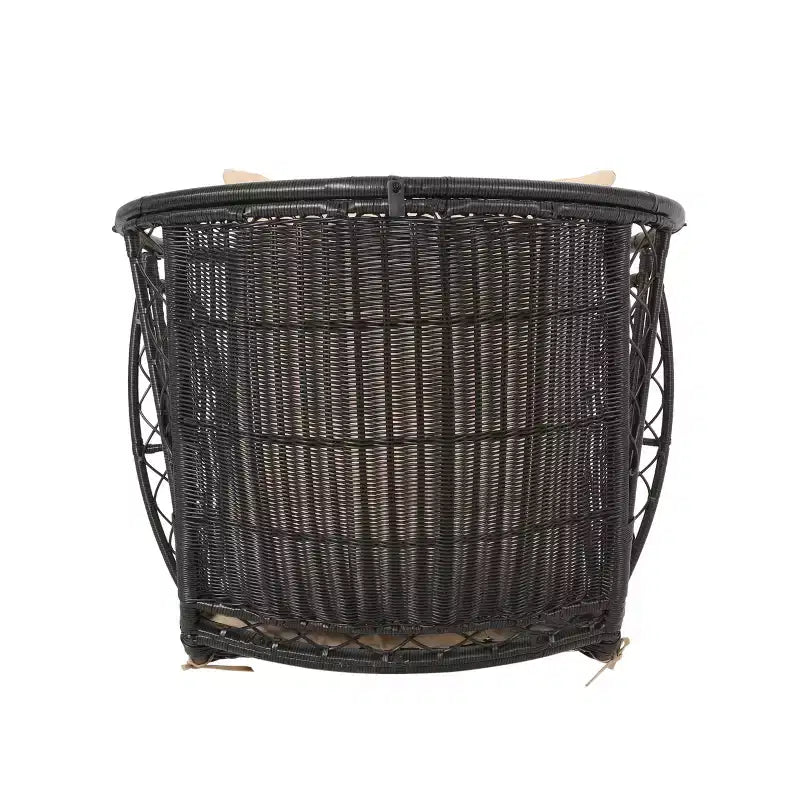 Christopher Knight Home Didier, table de patio de style campagnard en fer et similicoton, avec motif de panier