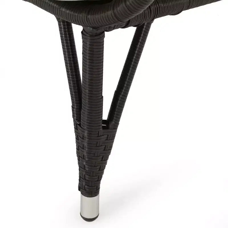 Christopher Knight Home Didier, table de patio de style campagnard en fer et similicoton, avec motif de panier