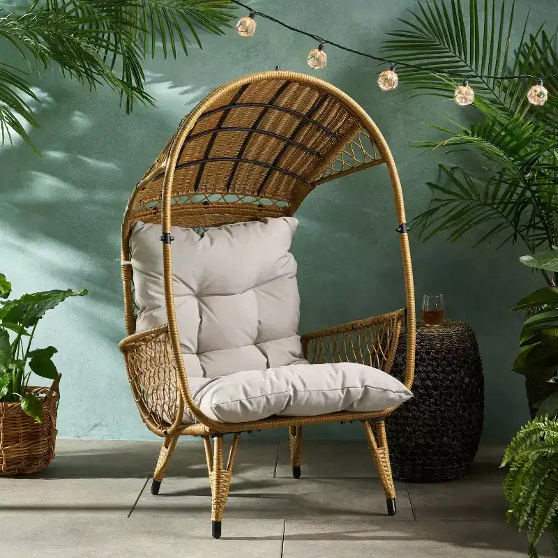 Christopher Knight Home Didier, table de patio de style campagnard en fer et similicoton, avec motif de panier