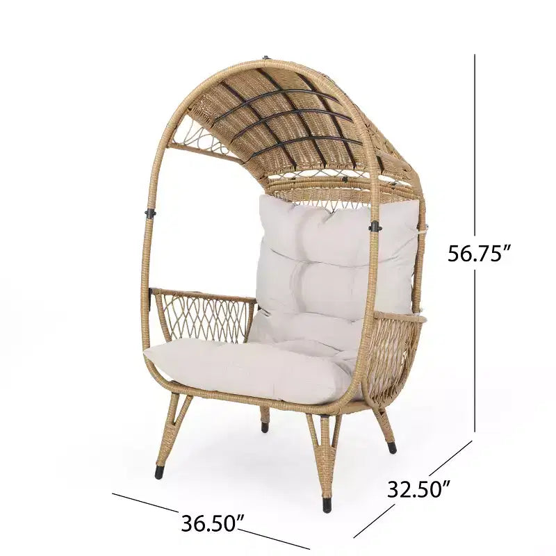 Christopher Knight Home Didier, table de patio de style campagnard en fer et similicoton, avec motif de panier