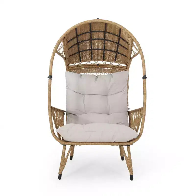 Christopher Knight Home Didier, table de patio de style campagnard en fer et similicoton, avec motif de panier