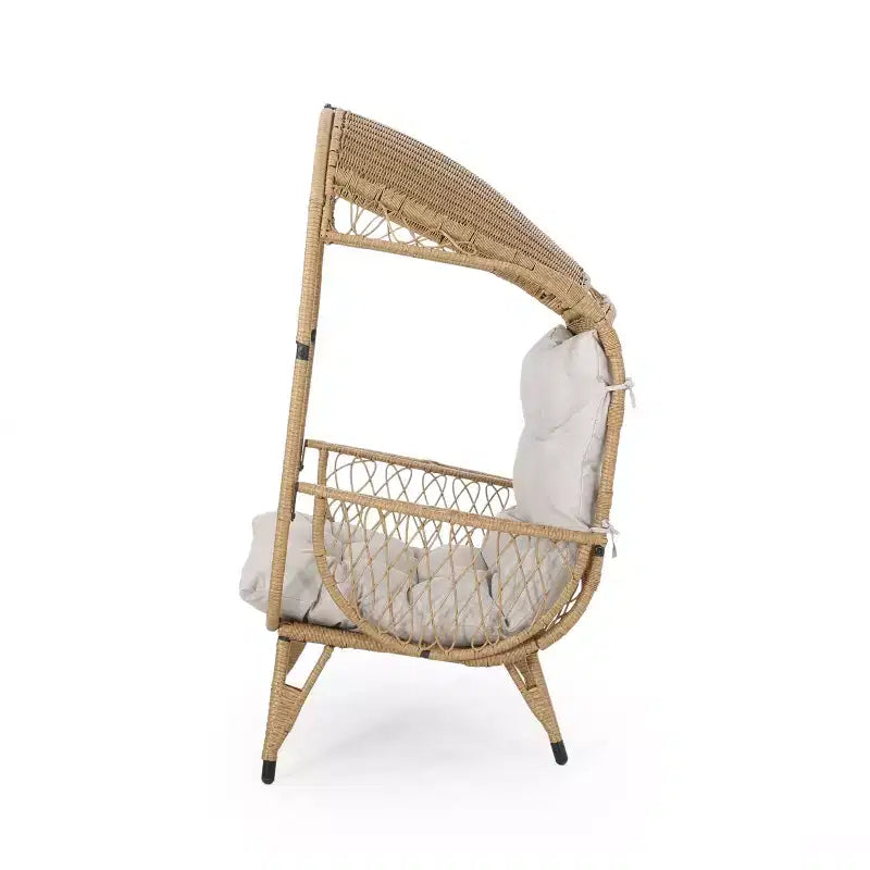 Christopher Knight Home Didier, table de patio de style campagnard en fer et similicoton, avec motif de panier