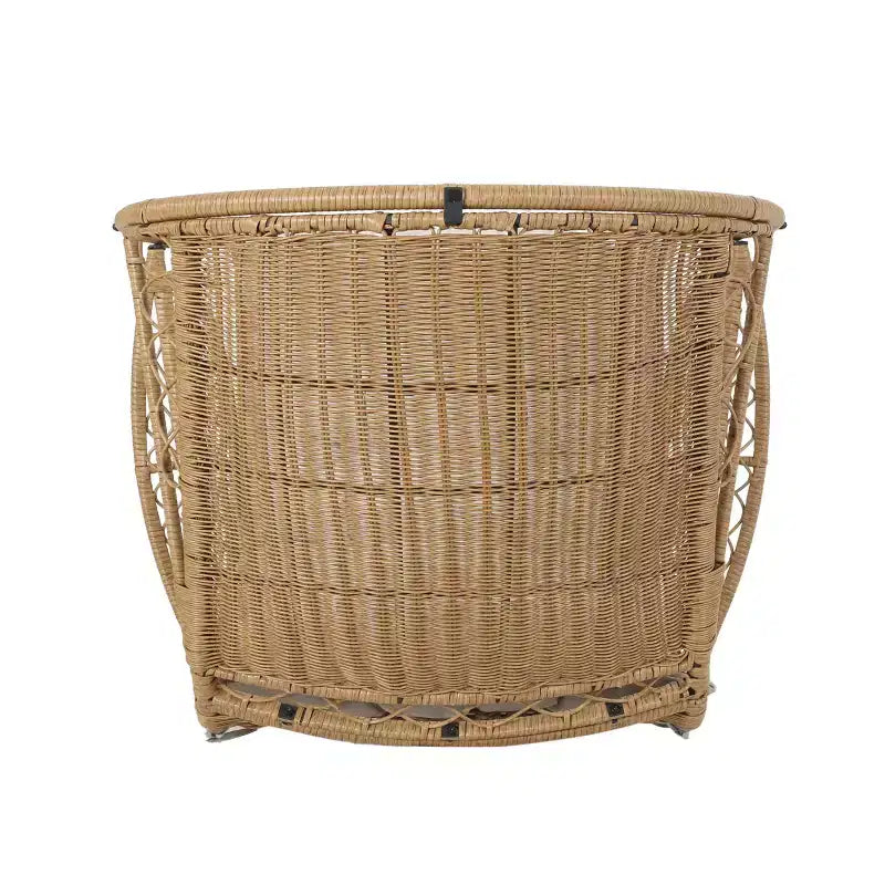 Christopher Knight Home Didier, table de patio de style campagnard en fer et similicoton, avec motif de panier