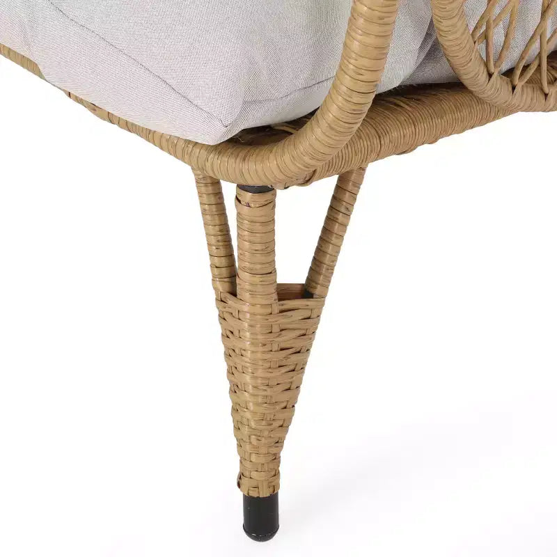 Christopher Knight Home Didier, table de patio de style campagnard en fer et similicoton, avec motif de panier