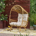 Christopher Knight Home Didier Farmhouse Iron and Faux Rattan Patio Standing with Basket Design