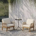 Christopher Knight Home Matthieu Modern Acacia Wood Patio Club Chairs with Cushion and Rope Detail (Set of 2)