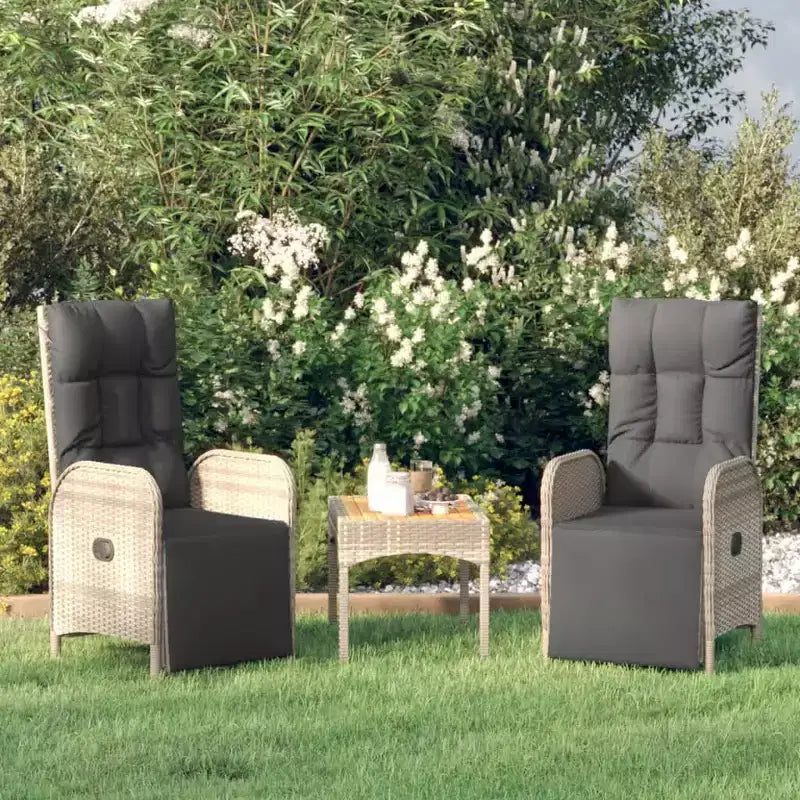 vidaXL Fauteuils Inclinables d'Extérieur avec Coussins