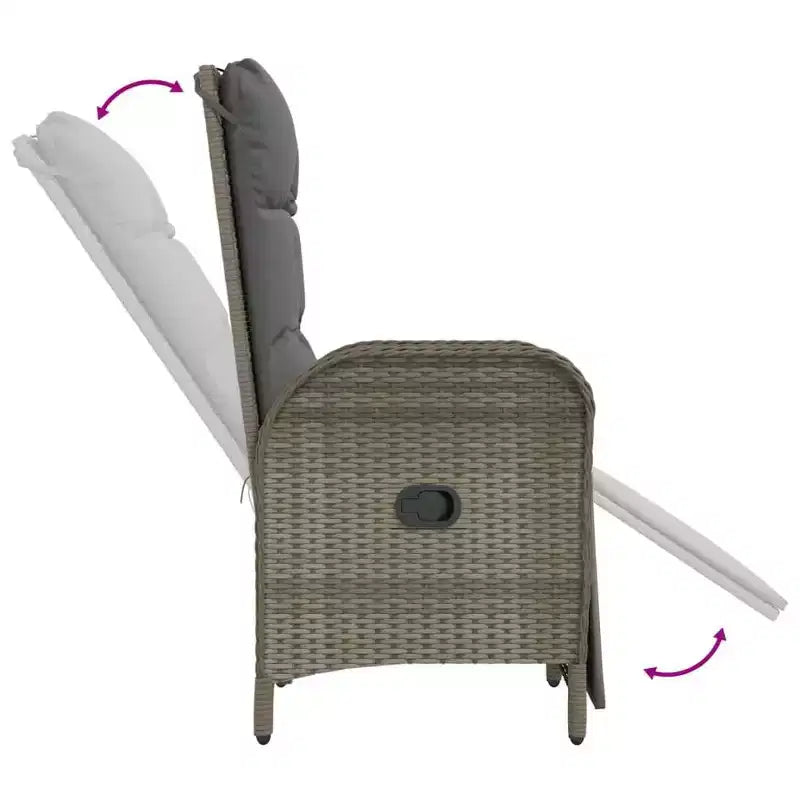 vidaXL Fauteuils Inclinables d'Extérieur avec Coussins