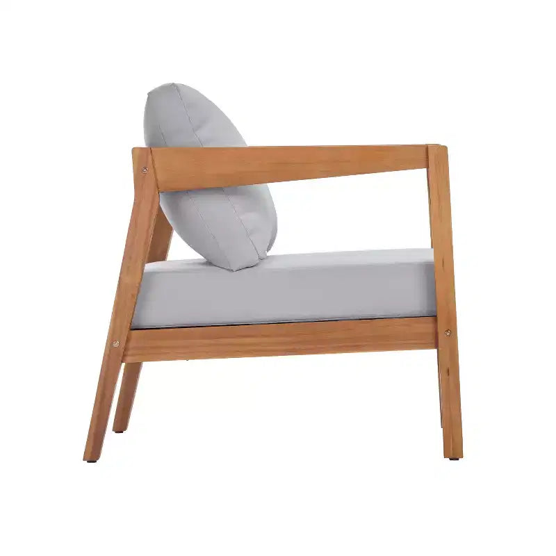 Christopher Knight Home Kittisak Fauteuils de jardin rembourrés en bois d'acacia style ferme avec coussin (Lot de 2)