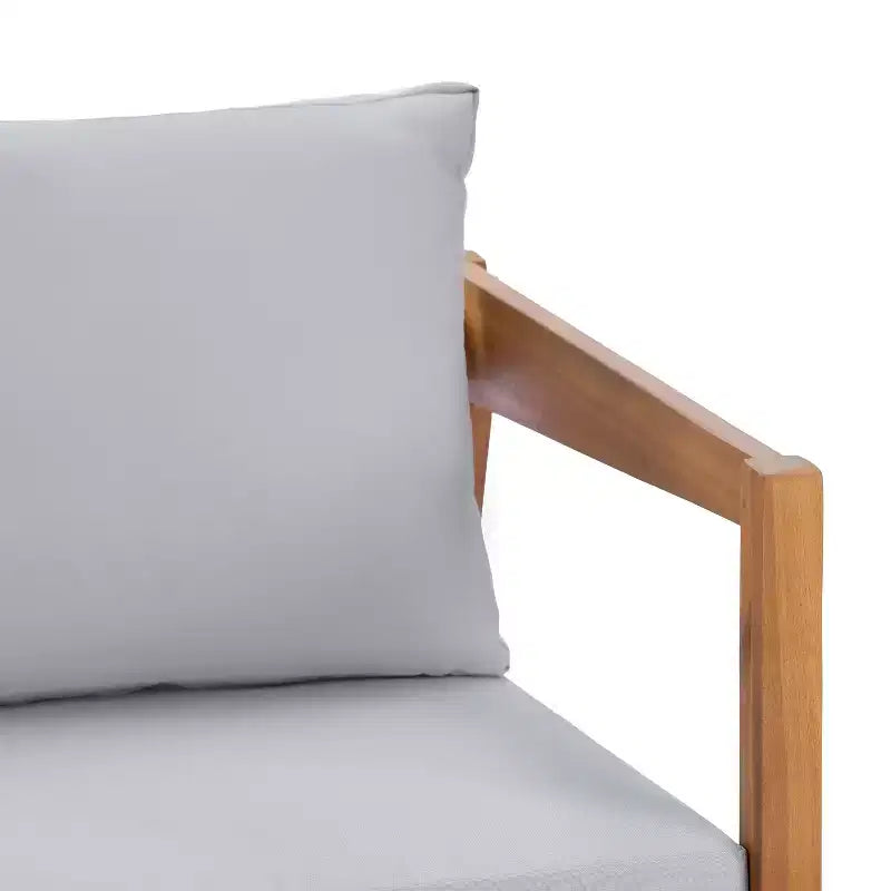 Christopher Knight Home Kittisak Fauteuils de jardin rembourrés en bois d'acacia style ferme avec coussin (Lot de 2)