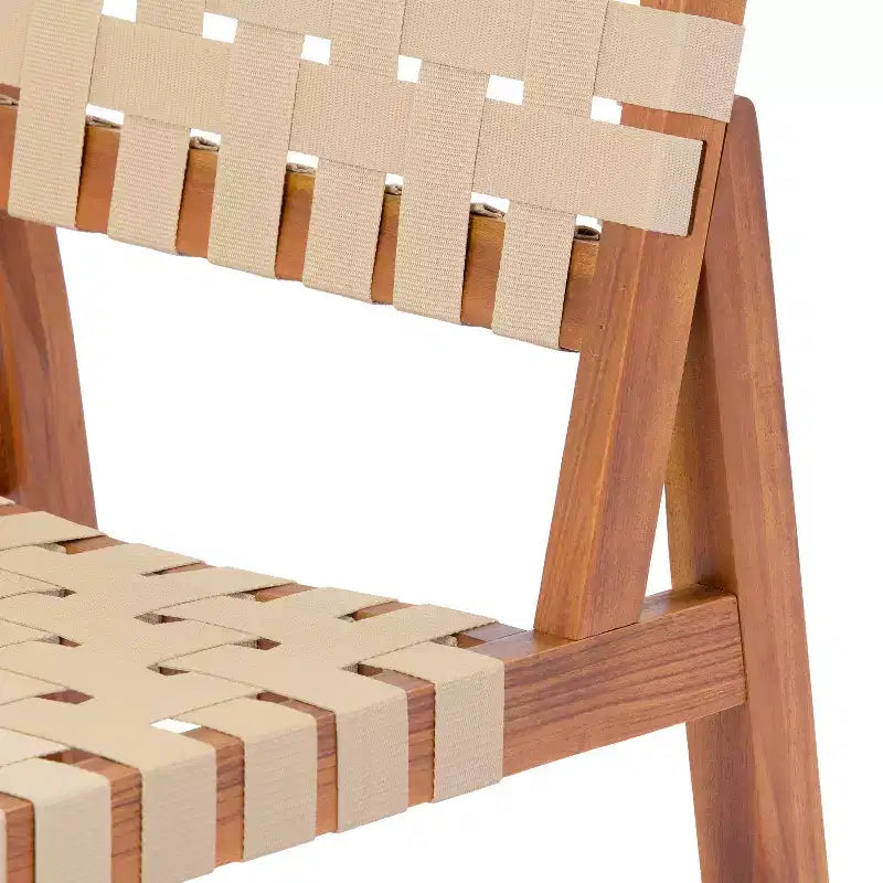 Christopher Knight Home Prasert Chaises d'extérieur modernes en bois d'acacia avec corde tressée en polyéthylène (lot de 2)
