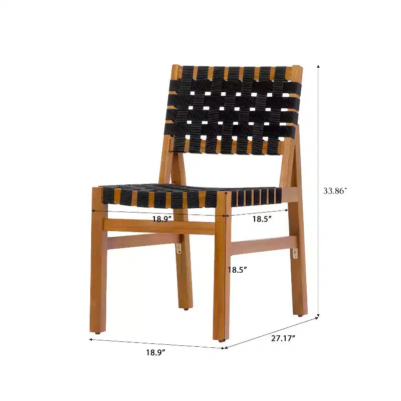 Christopher Knight Home Prasert Chaises d'extérieur modernes en bois d'acacia avec corde tressée en polyéthylène (lot de 2)