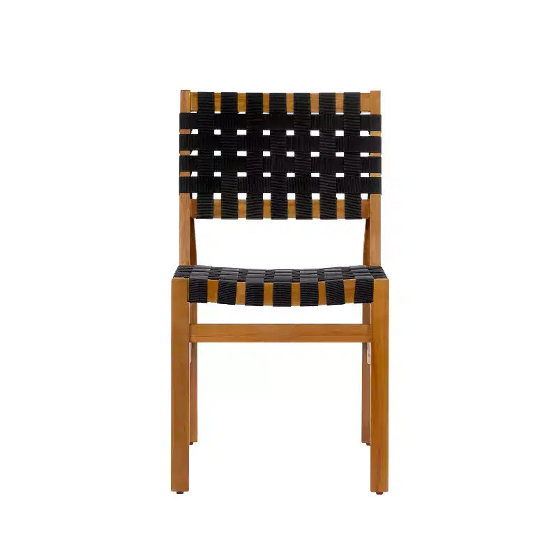 Christopher Knight Home Prasert Chaises d'extérieur modernes en bois d'acacia avec corde tressée en polyéthylène (lot de 2)