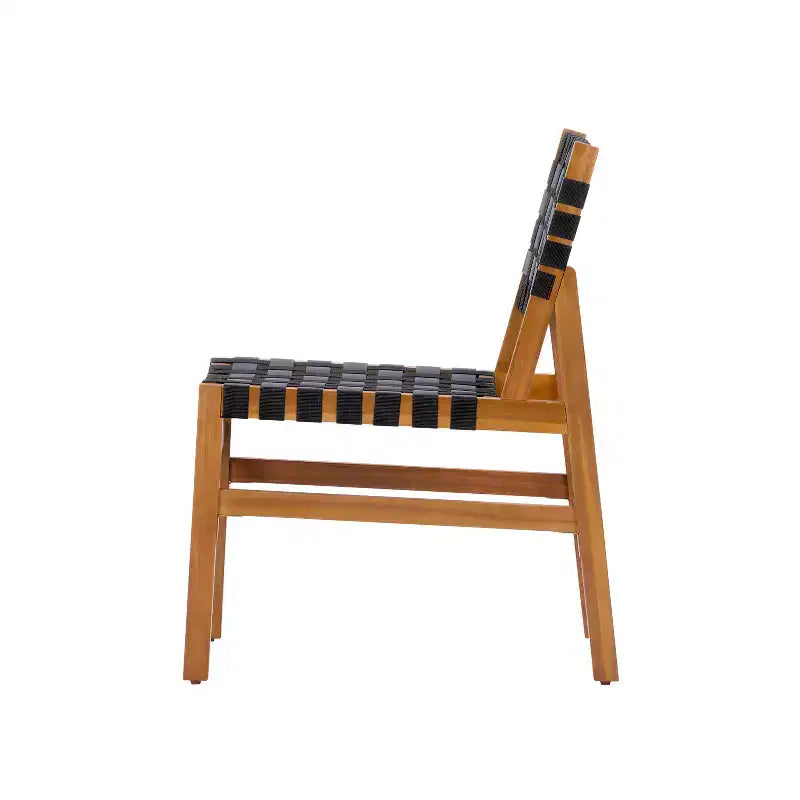 Christopher Knight Home Prasert Chaises d'extérieur modernes en bois d'acacia avec corde tressée en polyéthylène (lot de 2)